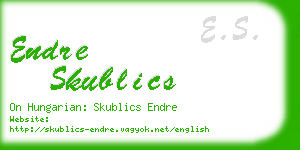 endre skublics business card